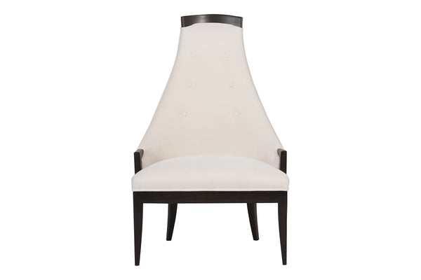 Highback Accent Chair in Ivory Mohair, C. 1950s