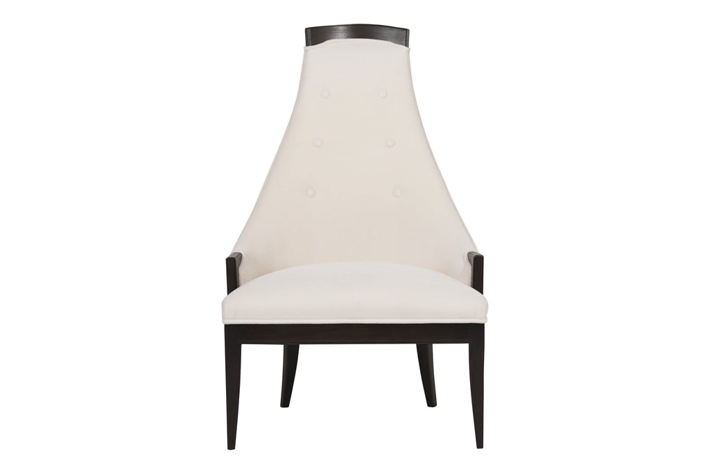 Highback Accent Chair in Ivory Mohair, C. 1950s