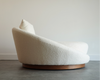 Milo Baughman Satellite Chaise Lounge in Boucle and Walnut, C. 1970s