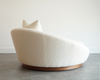 Milo Baughman Satellite Chaise Lounge in Boucle and Walnut, C. 1970s