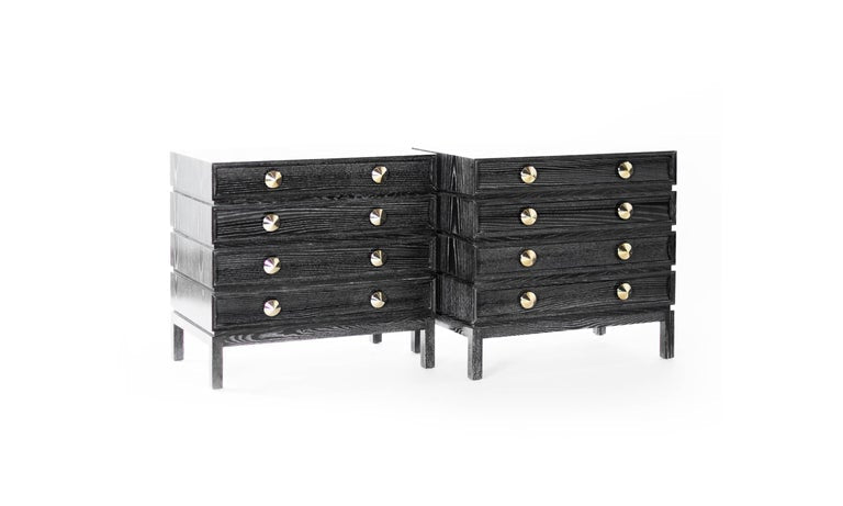 Stacked Nightstands in Black Ceruse