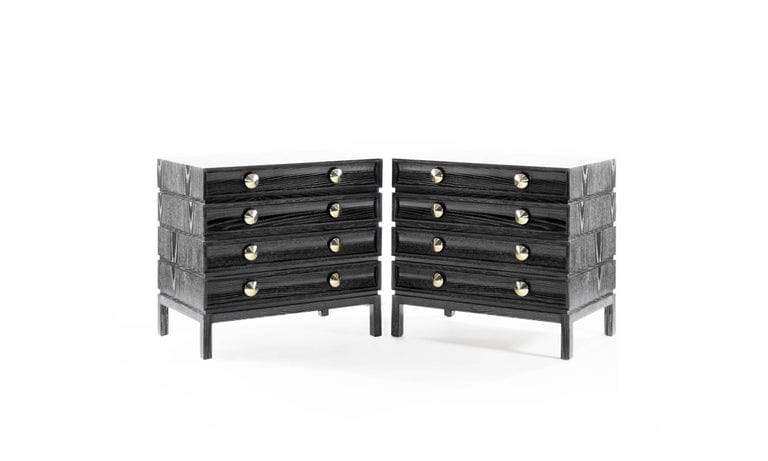 Stacked Nightstands in Black Ceruse