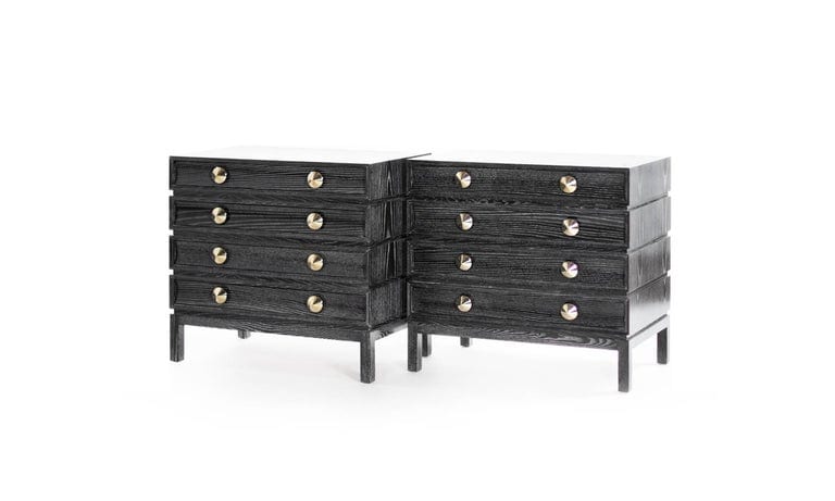 Stacked Nightstands in Black Ceruse