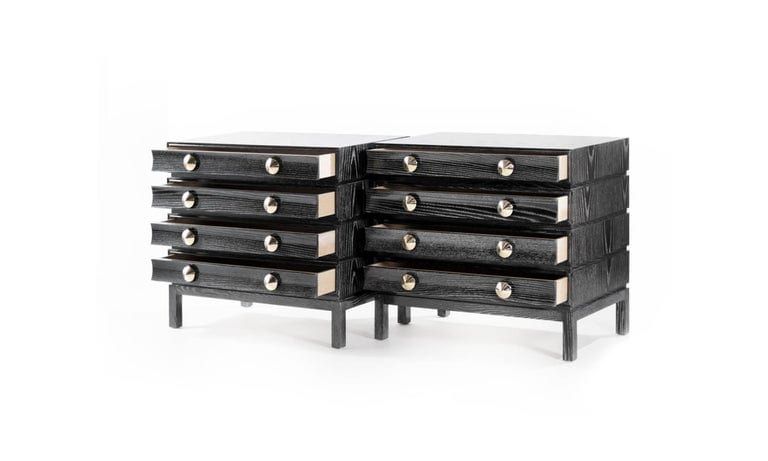 Stacked Nightstands in Black Ceruse