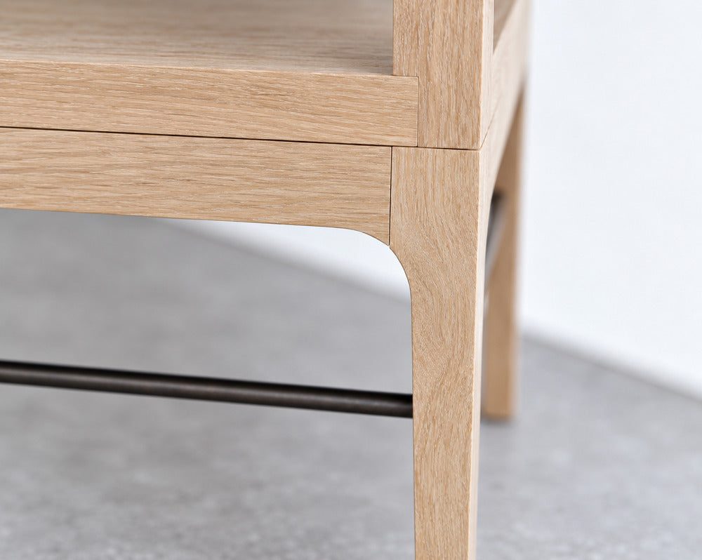 Linear Bookcase in White Oak