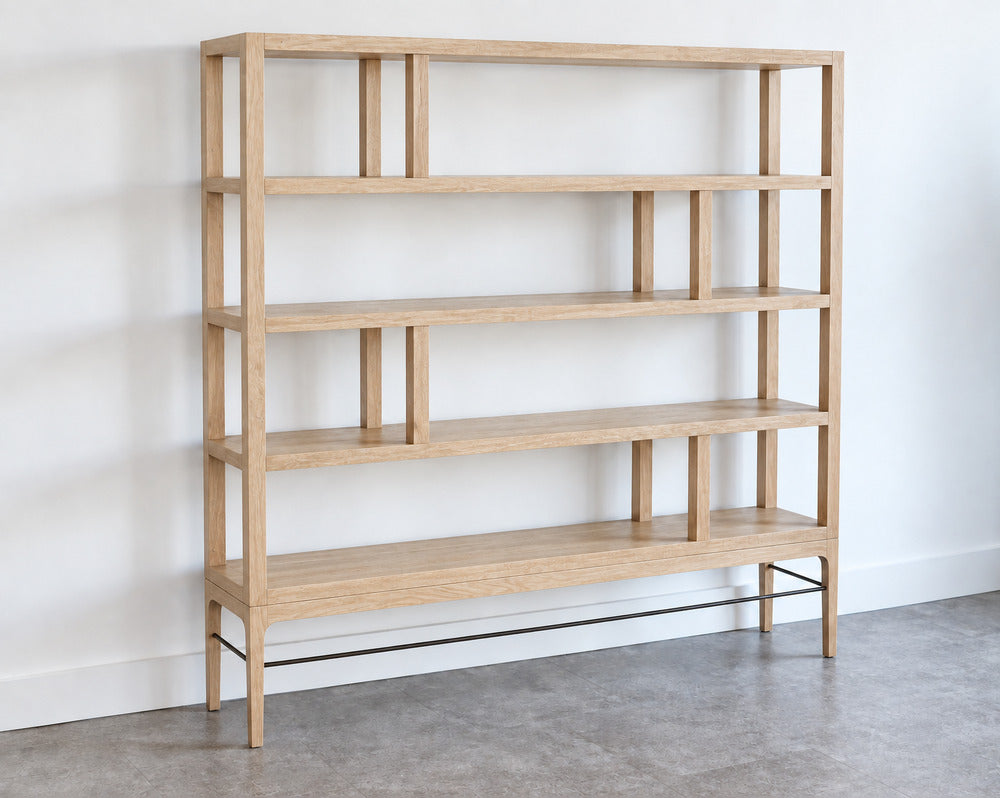 Linear Bookcase in White Oak