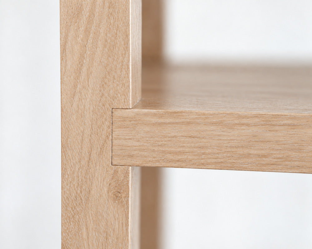 Linear Bookcase in White Oak