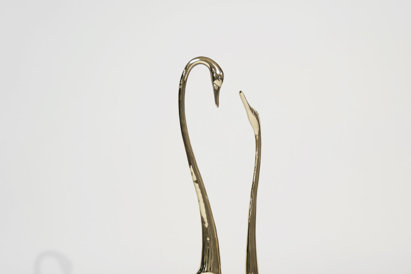 Set of Large-Scale Vintage Brass Swan Sculptures, C. 1950s