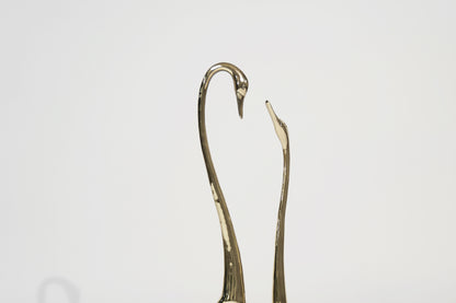 Set of Large-Scale Vintage Brass Swan Sculptures, C. 1950s