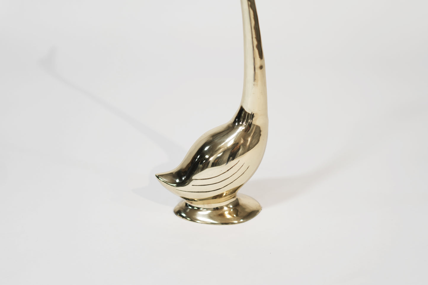 Set of Large-Scale Vintage Brass Swan Sculptures, C. 1950s