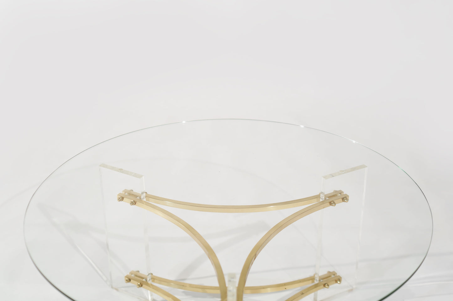 Lucite and Brass Coffee Table by Charles Hollis-Jones, C. 1970s