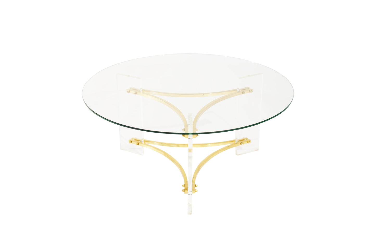 Lucite and Brass Coffee Table by Charles Hollis-Jones, C. 1970s