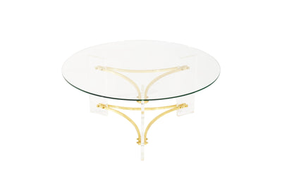 Lucite and Brass Coffee Table by Charles Hollis-Jones, C. 1970s