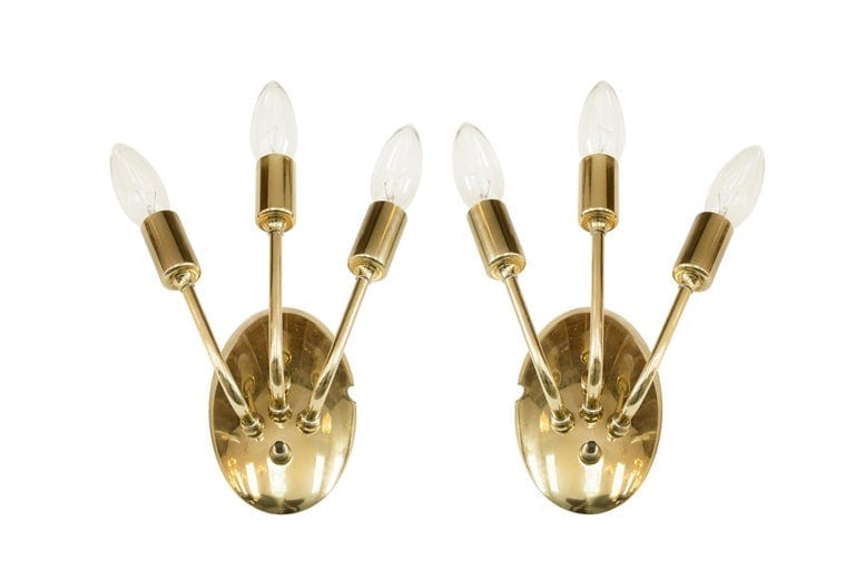 Italian Brass Sconces, 1950s