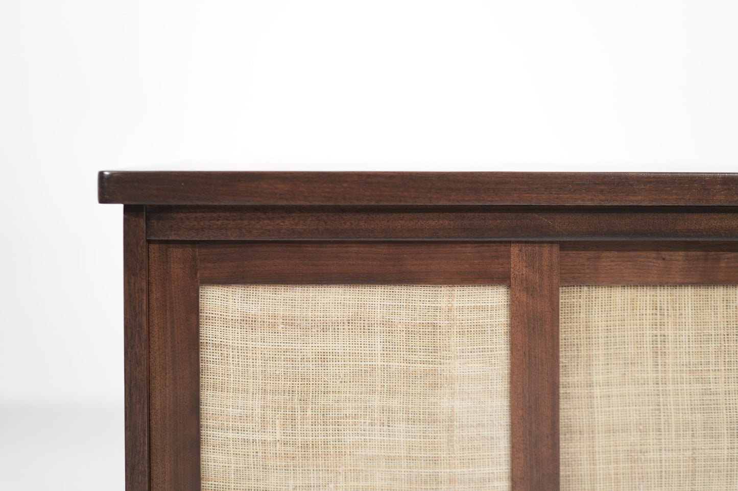 Refined Walnut Desk with Brass Accents, Italy, circa 1950s
