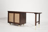 Refined Walnut Desk with Brass Accents, Italy, circa 1950s