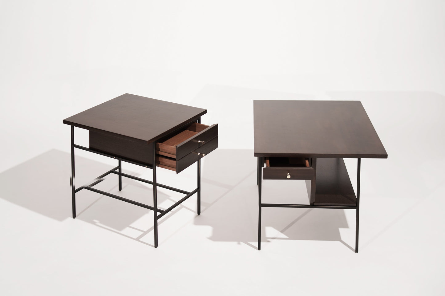 Set of Bronze Frame End Tables by Paul McCobb