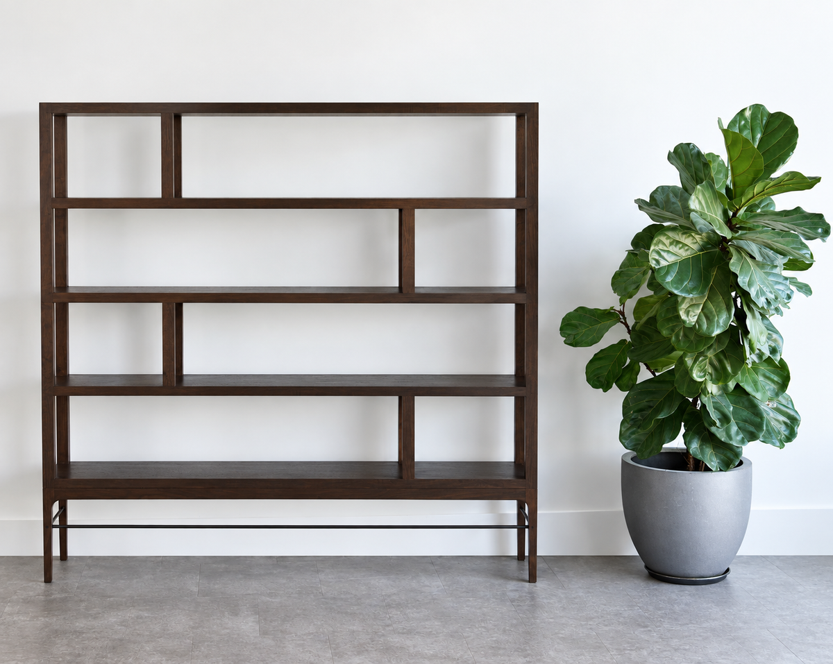 Linear Bookcase in Espresso Walnut
