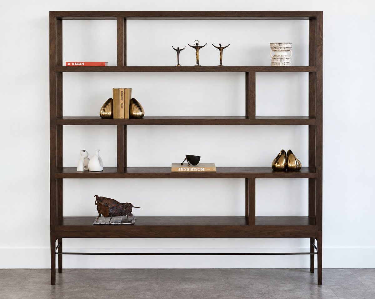 Linear Bookcase in Espresso Walnut