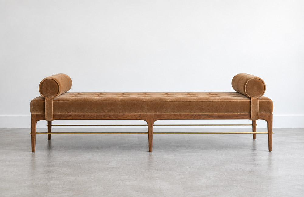 Linear Daybed – Double Bolster in Natural Walnut Series 72