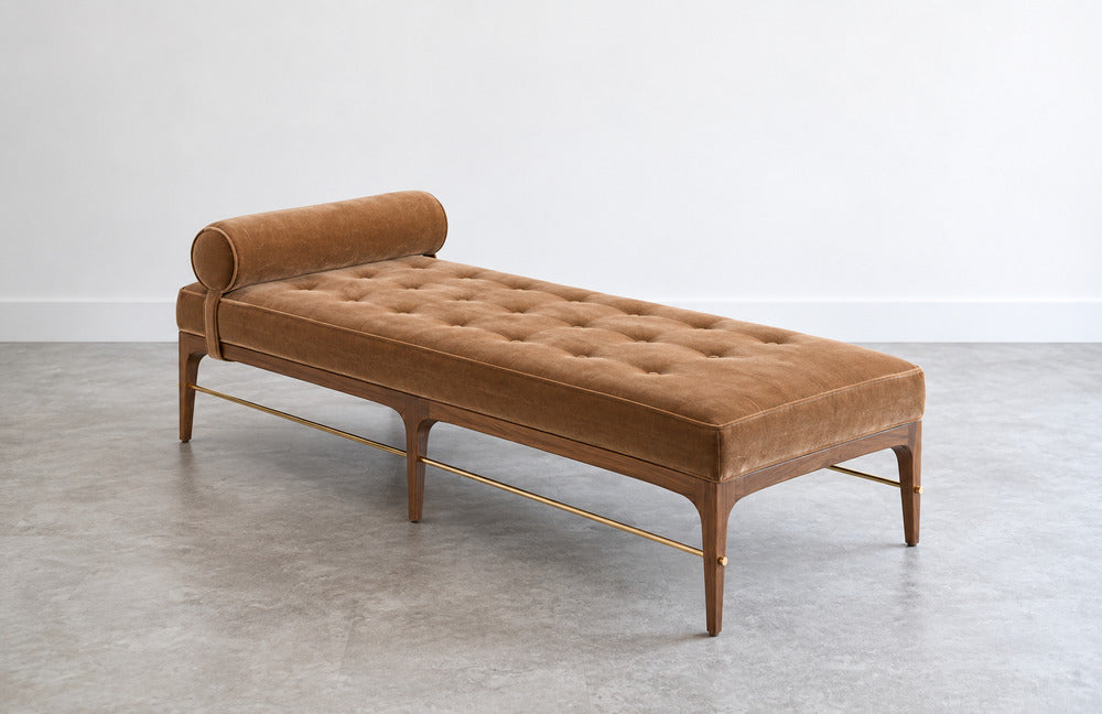 Linear Daybed – Double Bolster in Natural Walnut Series 72