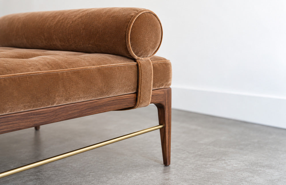 Linear Daybed – Double Bolster in Natural Walnut Series 72
