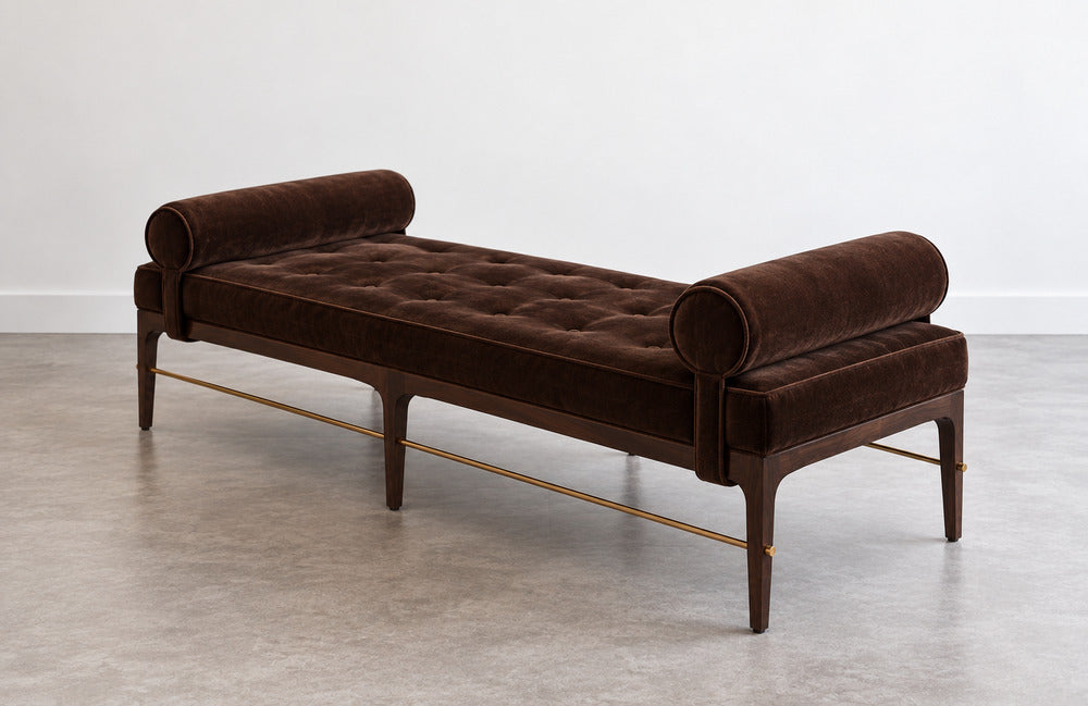 Linear Daybed – Double Bolster in Espresso Walnut Series 72