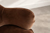 Vladimir Kagan Barrel Lounge Chairs in Brown Velvet and Walnut Legs