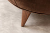 Vladimir Kagan Barrel Lounge Chairs in Brown Velvet and Walnut Legs