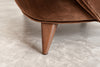 Vladimir Kagan Barrel Lounge Chairs in Brown Velvet and Walnut Legs