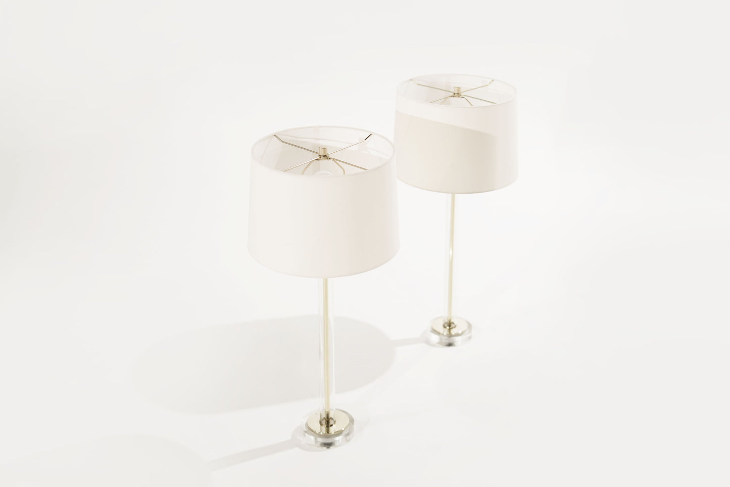 Glass and Brass Table Lamps, C. 1960s