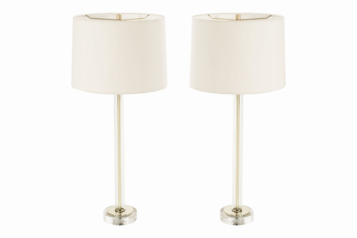 Glass and Brass Table Lamps, C. 1960s