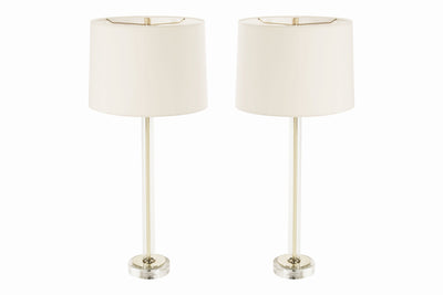 Glass and Brass Table Lamps, C. 1960s