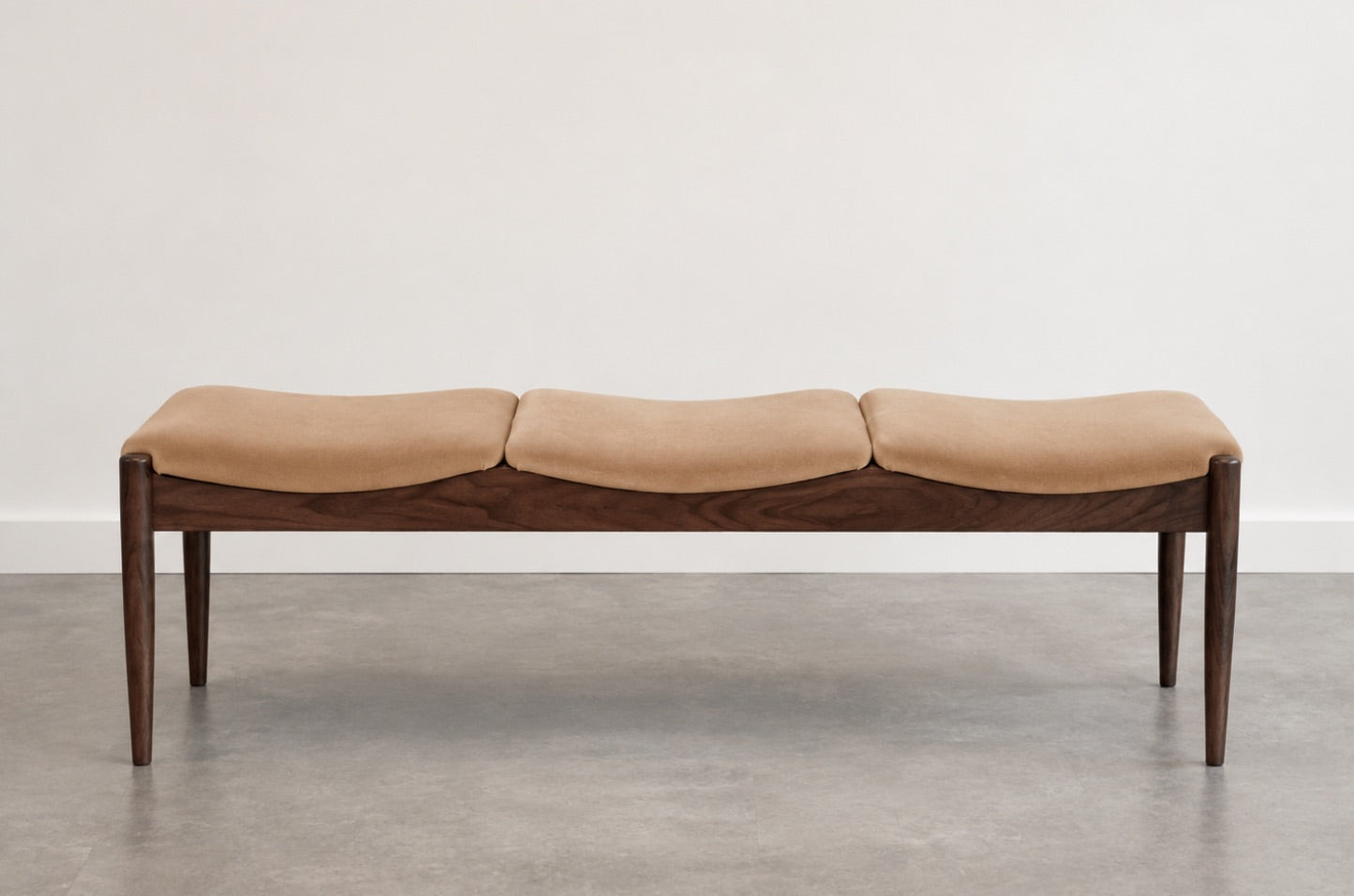 Wave III Bench in Dark Walnut