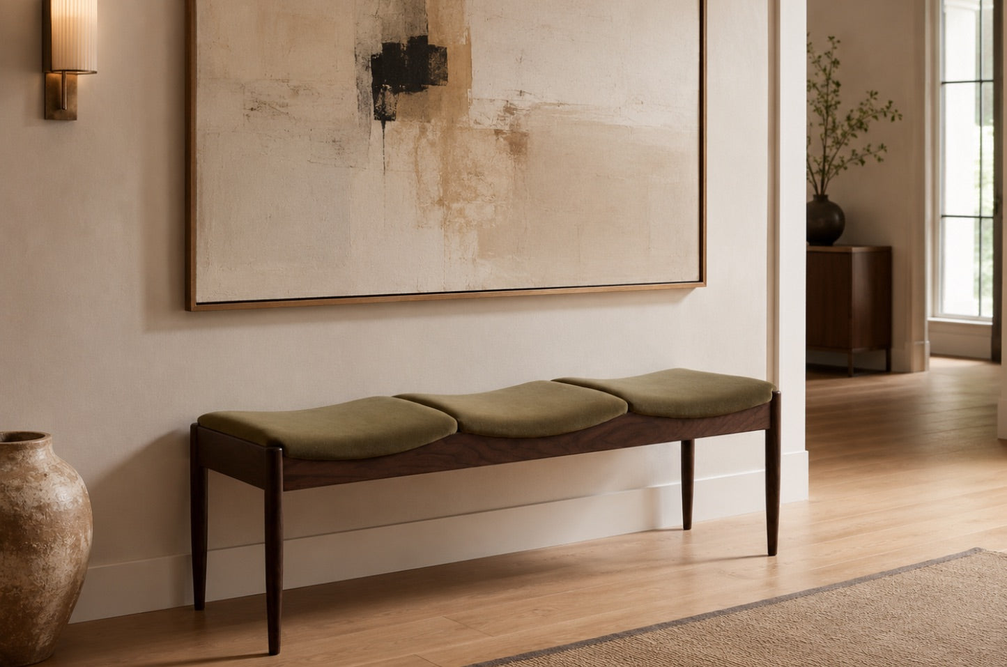 Wave III Bench in Espresso Walnut
