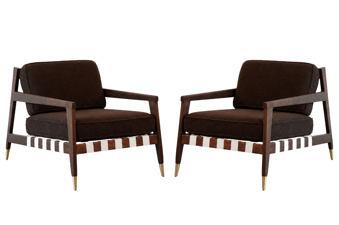 Walnut Lounge Chairs by Edmond J. Spence, C. 1950s