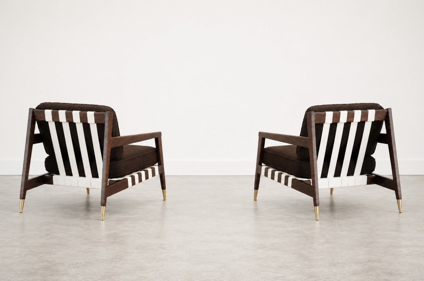 Walnut Lounge Chairs by Edmond J. Spence, C. 1950s