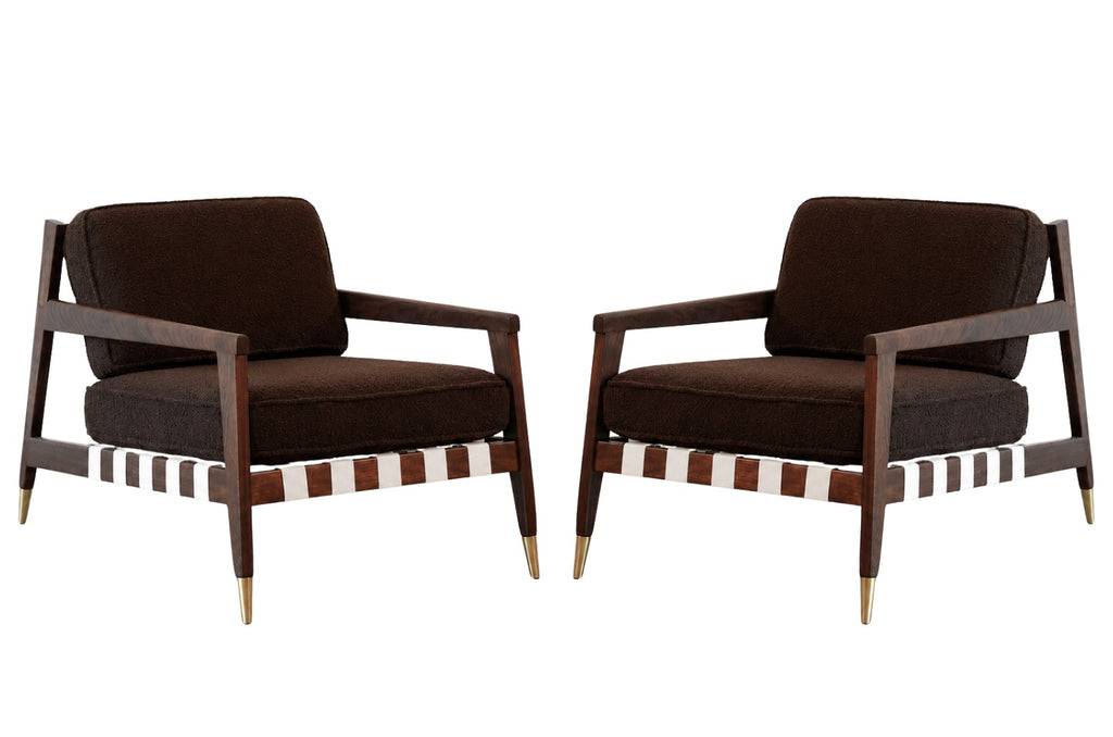 Walnut Lounge Chairs by Edmond J. Spence, C. 1950s
