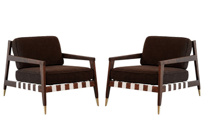 Walnut Lounge Chairs by Edmond J. Spence, C. 1950s