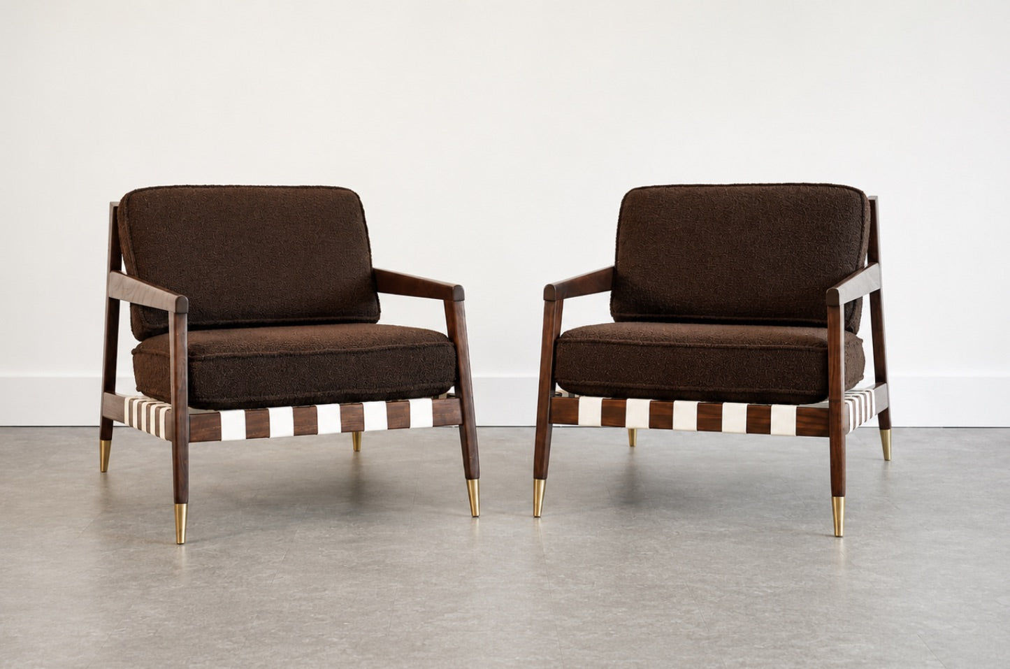 Walnut Lounge Chairs by Edmond J. Spence, C. 1950s