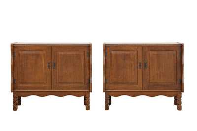 Pair of Danish Oak Cabinets Attributed to Henning Kjærnulf, Denmark, c. 1960s