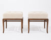 Set of Stools by T.H. Robsjohn-Gibbings in Walnut and Velvet, C. 1950s