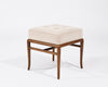 Stools by T.H. Robsjohn-Gibbings in Walnut and Velvet, C. 1950s