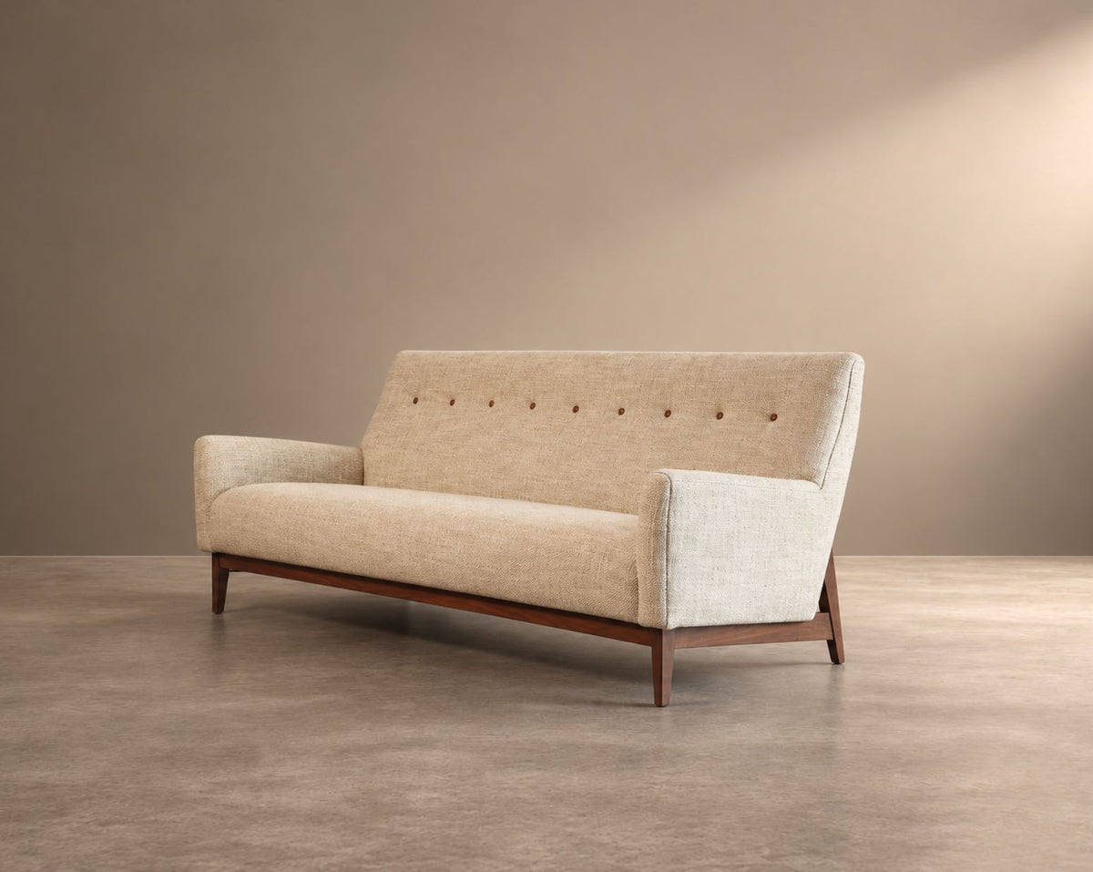 Mid-Century Modern Walnut Floating Sofa, Model U-150 by Jens Risom, circa 1950s