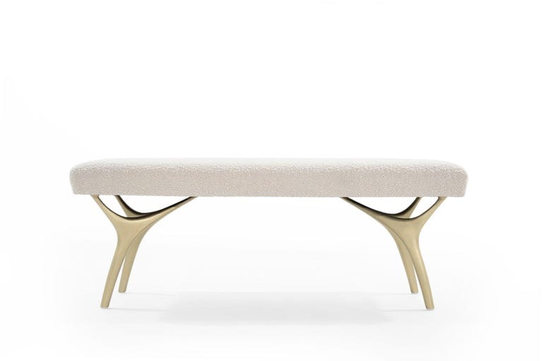 Crescent Bench Series 48 in Brushed Brass