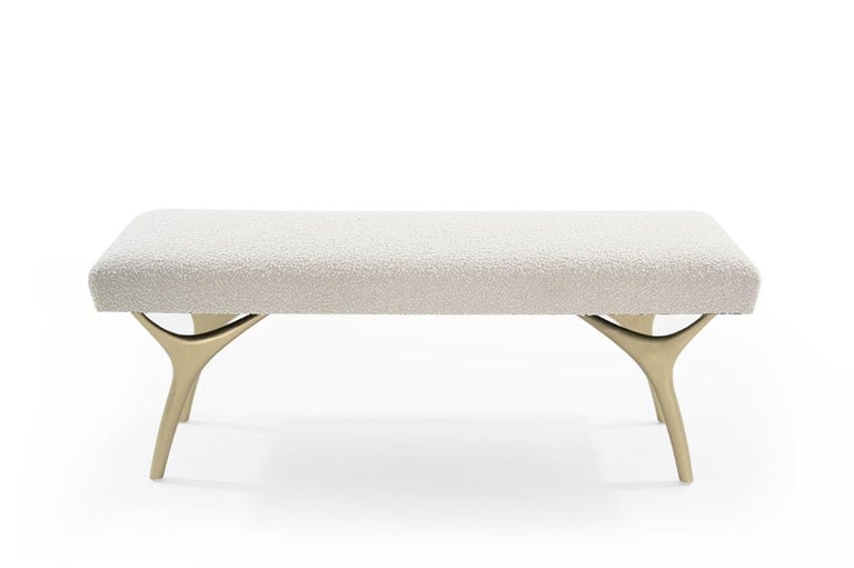 Crescent Bench Series 48 in Brushed Brass