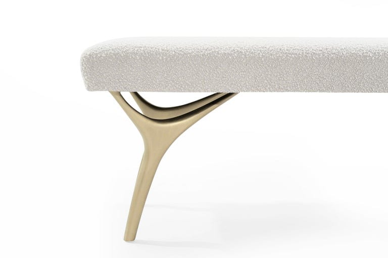 Crescent Bench Series 48 in Brushed Brass