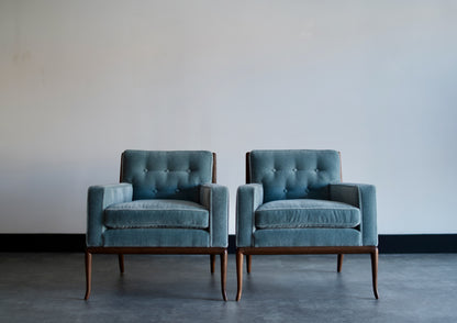 Set of Club Chairs by T.H. Robsjohn-Gibbings for Widdicomb in Mohair, C. 1950s