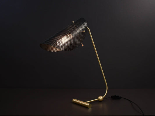 Tulle Table Lamp (Natural Brass, Black)