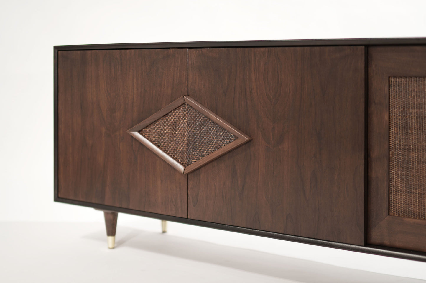 Mid-Century Modern Dark Walnut Credenza, C. 1950s